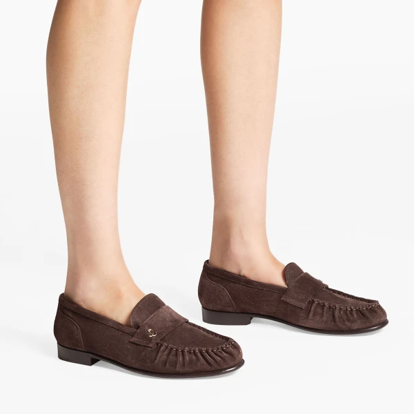 Chocolate Jimmy Choo Ellis Loafer, view 2 | Loafers