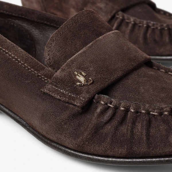 Chocolate Jimmy Choo Ellis Loafer, view 4 | Loafers