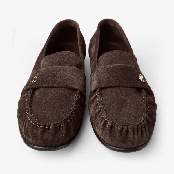 Chocolate Jimmy Choo Ellis Loafer, view 5 | Loafers