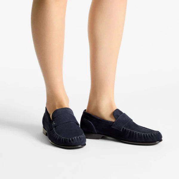 Marine Jimmy Choo Ellis Loafer, view 3 | Loafers