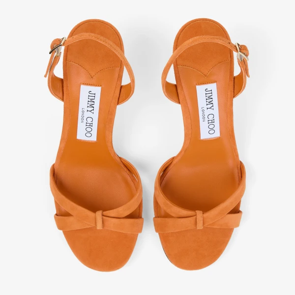 Sunset Orange Jimmy Choo Elsy 70 Slingbacks, view 5 | Heels