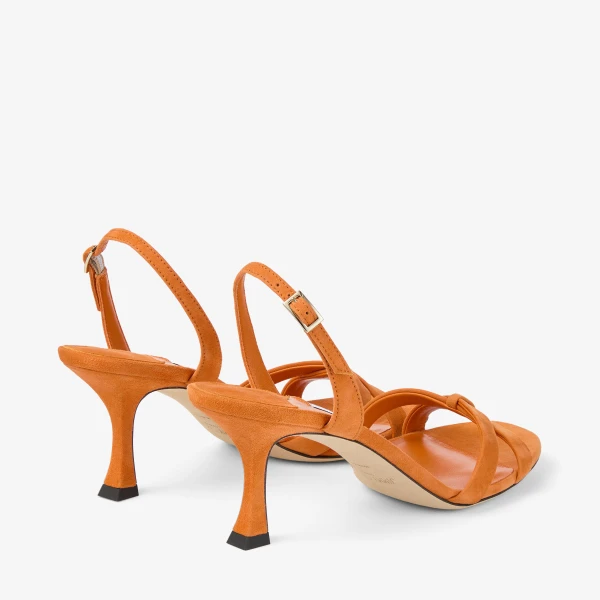 Sunset Orange Jimmy Choo Elsy 70 Slingbacks, view 6 | Heels