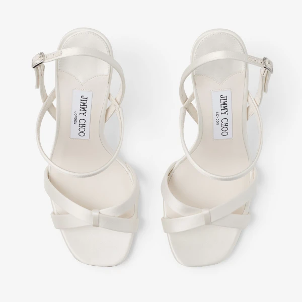 Ivory Jimmy Choo Elsy Block Heel 85 Sandals, view 5 | Sandals