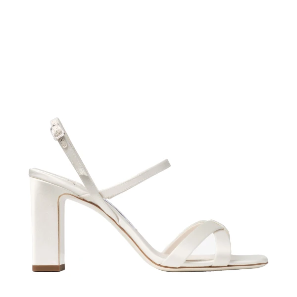 Ivory Jimmy Choo Elsy Block Heel 85 Sandals | Sandals