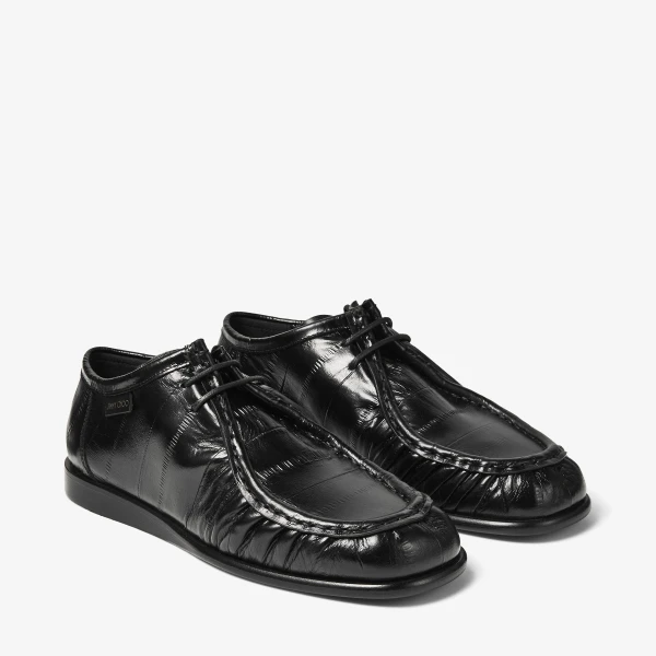 Black Jimmy Choo Ember Moccasin Loafers, view 2 | Loafers