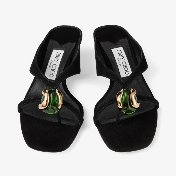 Black and Clover Jimmy Choo Emeri Stone 35 Sandals, view 5 | Sandals