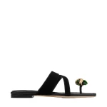 Black Jimmy Choo Emeri Stone Flat | Sandals
