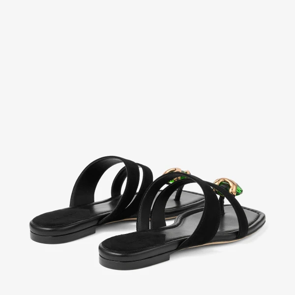 Black and Clover Jimmy Choo Emeri Stone Flat, view 6 | Sandals