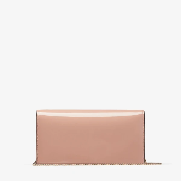 Ballet Pink and Light Gold Jimmy Choo Emmie Clutch Bag, view 6 | Clutch Bags