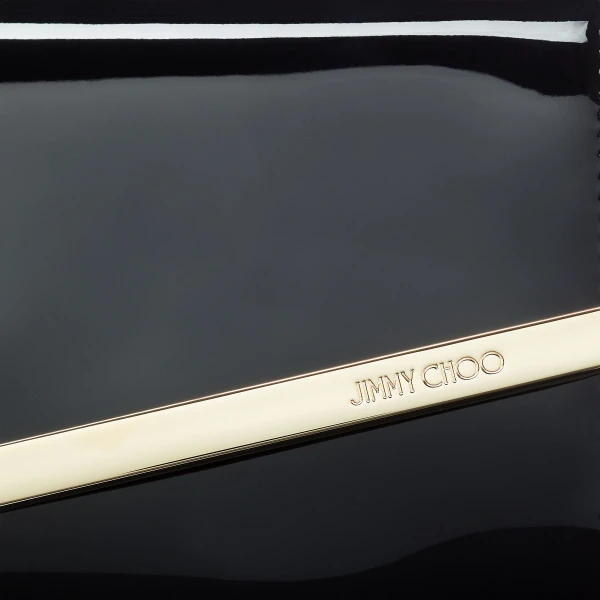 Black and Light Gold Jimmy Choo Emmie Clutch Bag, view 3 | Clutch Bags