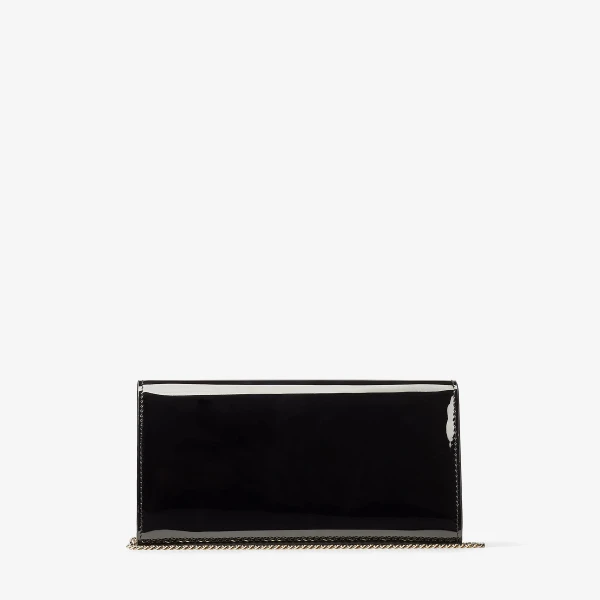 Black and Light Gold Jimmy Choo Emmie Clutch Bag, view 5 | Clutch Bags