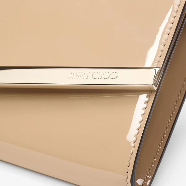 Chai and Light Gold Jimmy Choo Emmie Clutch Bag, view 4 | Clutch Bags