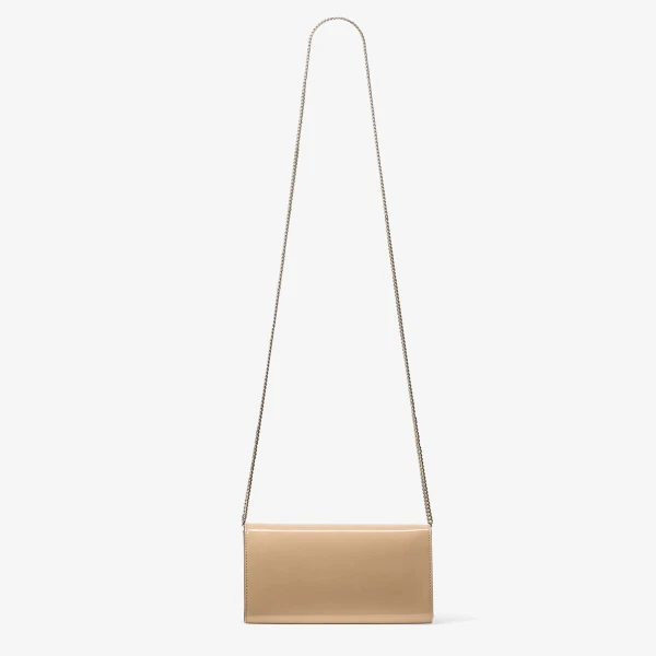 Chai and Light Gold Jimmy Choo Emmie Clutch Bag, view 6 | Clutch Bags