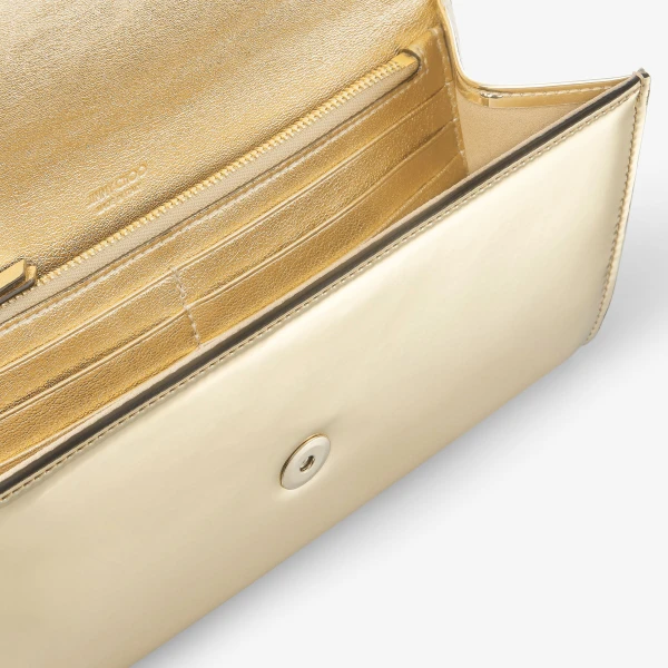 Gold Jimmy Choo Emmie Clutch Bag, view 4 | Clutch Bags