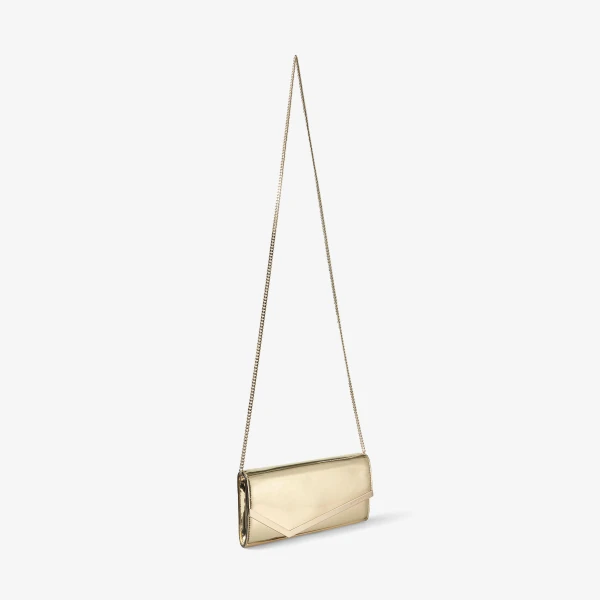 Gold Jimmy Choo Emmie Clutch Bag, view 5 | Clutch Bags