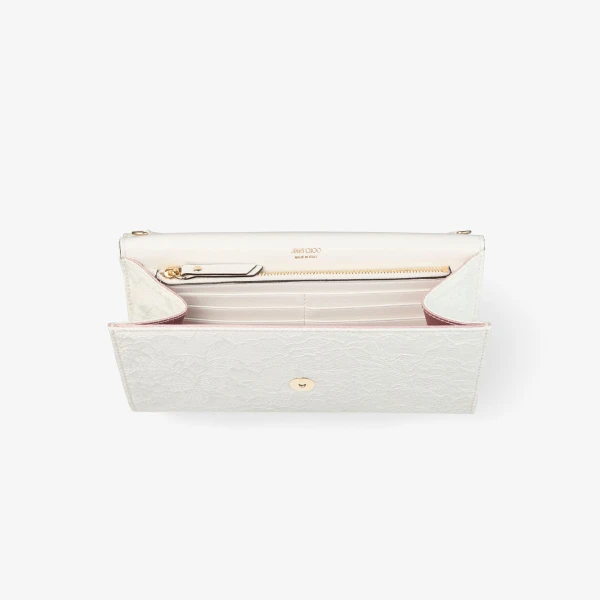 Ivory and Light Gold Jimmy Choo Emmie Clutch Bag, view 4 | Clutch Bags