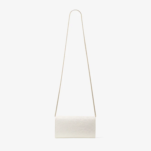 Ivory and Light Gold Jimmy Choo Emmie Clutch Bag, view 5 | Clutch Bags