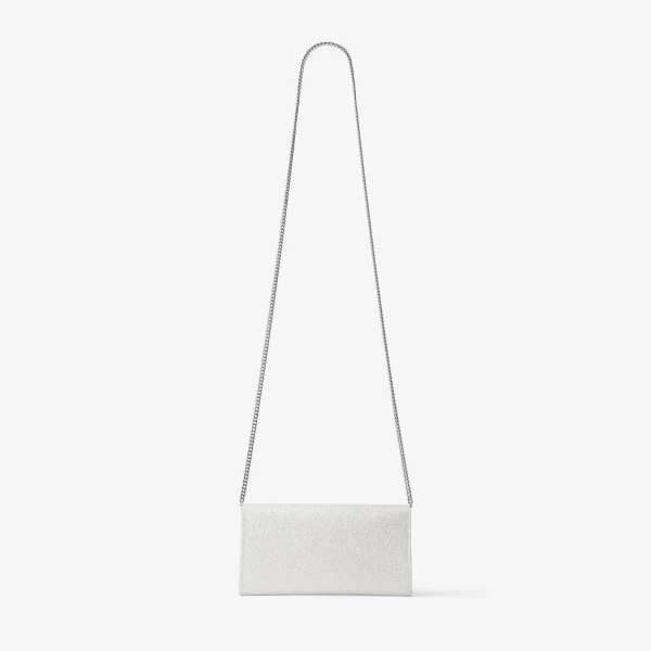 Ivory and Silver Jimmy Choo Emmie Clutch Bag, view 6 | Clutch Bags