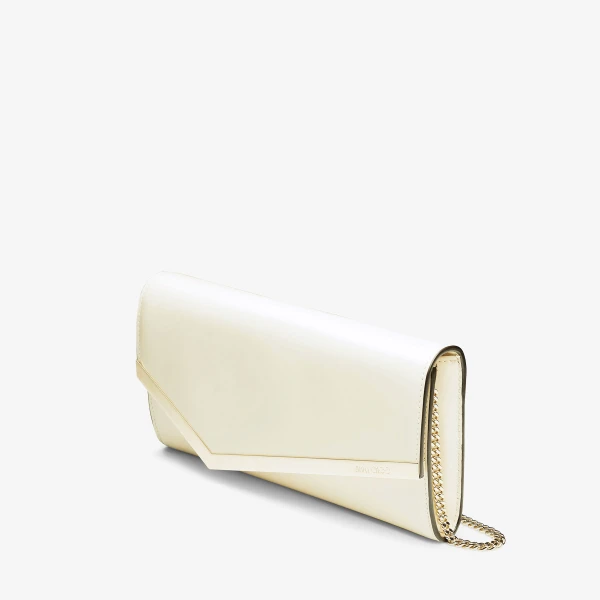 Latte and Light Gold Jimmy Choo Emmie Clutch Bag, view 2 | Clutch Bags