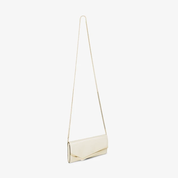 Latte and Light Gold Jimmy Choo Emmie Clutch Bag, view 4 | Clutch Bags