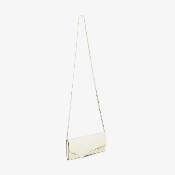 Latte and Light Gold Jimmy Choo Emmie Clutch Bag, view 6 | Clutch Bags