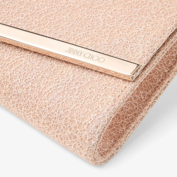 Macaron and Light Gold Jimmy Choo Emmie Clutch Bag, view 4 | Clutch Bags