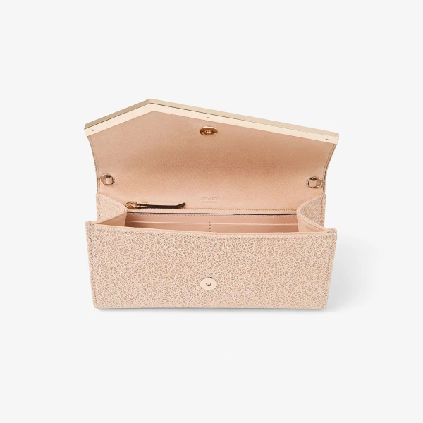 Macaron and Light Gold Jimmy Choo Emmie Clutch Bag, view 5 | Clutch Bags