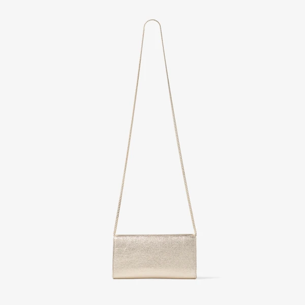Platinum Ice and Light Gold Jimmy Choo Emmie Clutch Bag, view 5 | Clutch Bags