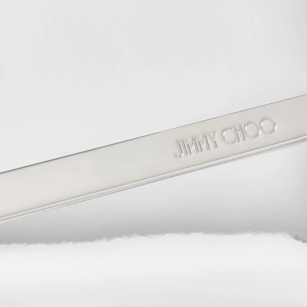 Silver Jimmy Choo Emmie Clutch Bag, view 3 | Clutch Bags