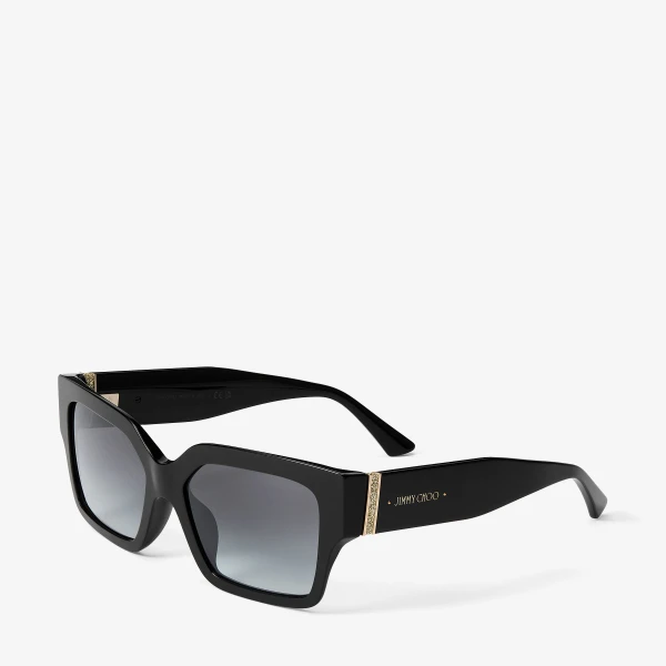 Black Jimmy Choo Eve Sunglasses, view 2 | Sunglasses
