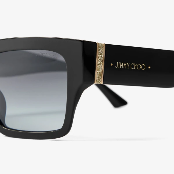 Black Jimmy Choo Eve Sunglasses, view 3 | Sunglasses