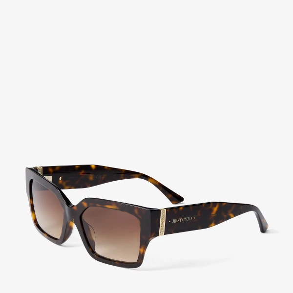 Havana Jimmy Choo Eve Sunglasses, view 2 | Sunglasses