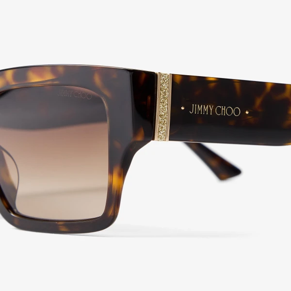 Havana Jimmy Choo Eve Sunglasses, view 3 | Sunglasses