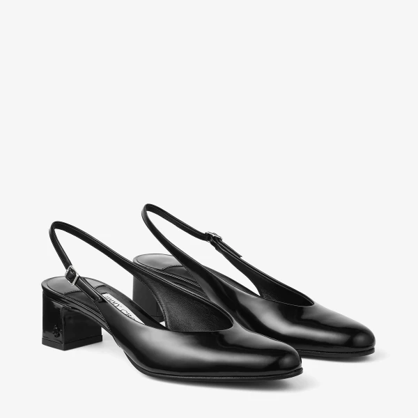 Black Jimmy Choo Eyla Slingback 45, view 3 | Heels
