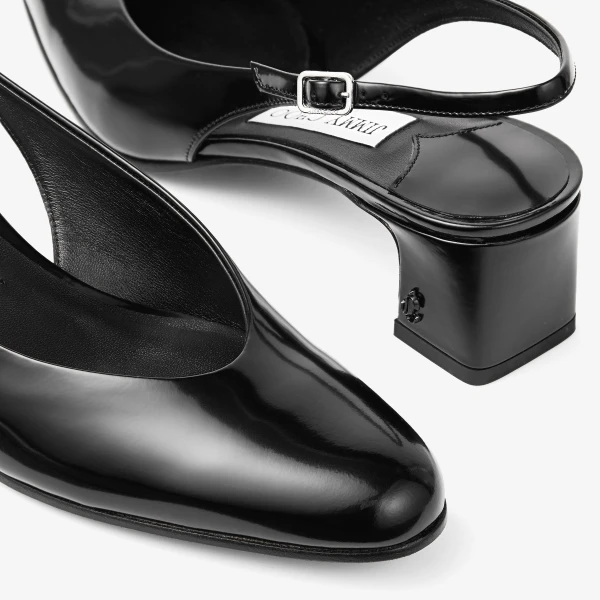 Black Jimmy Choo Eyla Slingback 45, view 4 | Heels