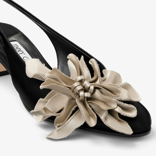 Black and Ecru Jimmy Choo Eyla Slingback 45, view 4 | Heels