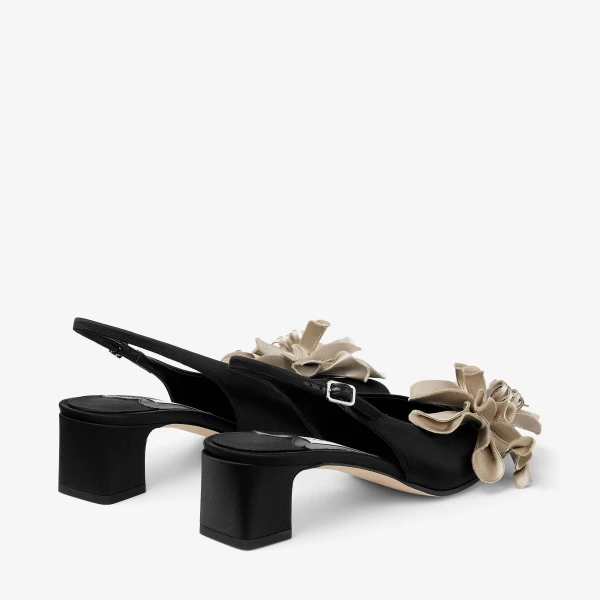 Black and Ecru Jimmy Choo Eyla Slingback 45, view 6 | Heels