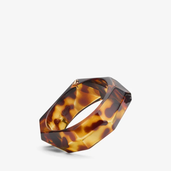 Tortoiseshell and Gold Jimmy Choo Faceted Bracelet, view 2 | Bracelets