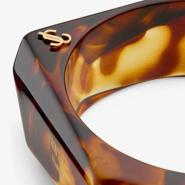 Tortoiseshell and Gold Jimmy Choo Faceted Bracelet, view 3 | Bracelets