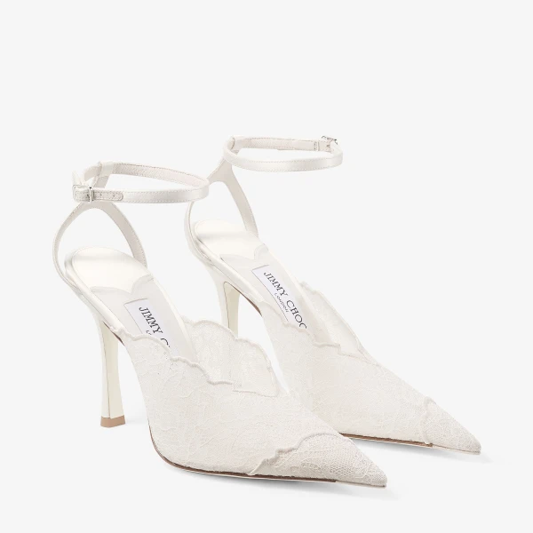 Ivory Jimmy Choo Faiz 100 Pumps, view 2 | Heels