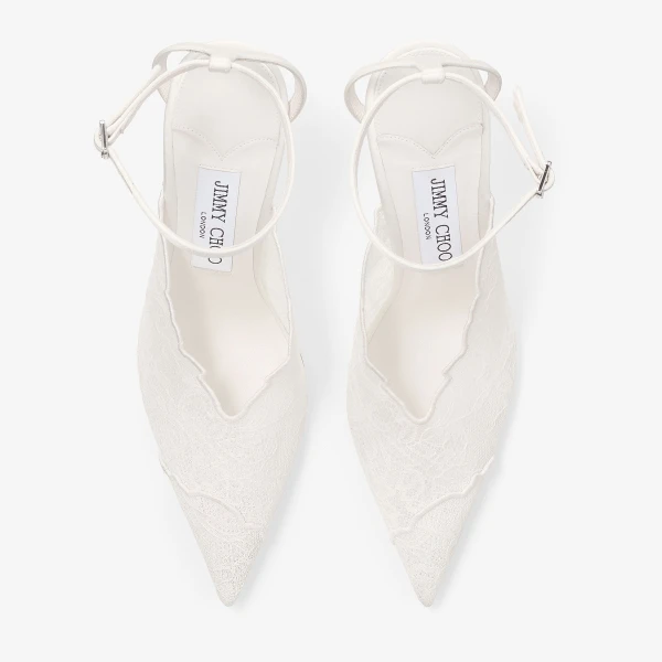 Ivory Jimmy Choo Faiz 100 Pumps, view 4 | Heels