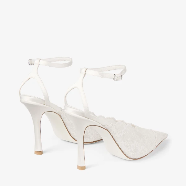 Ivory Jimmy Choo Faiz 100 Pumps, view 5 | Heels