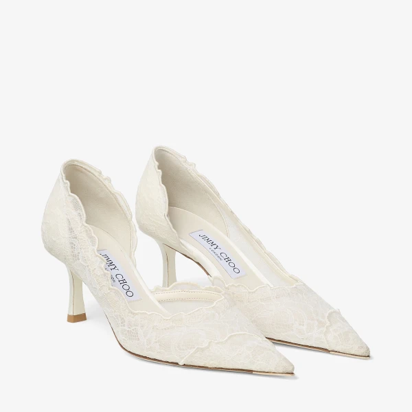 Ivory Jimmy Choo Faiz Pump 65, view 3 | Heels