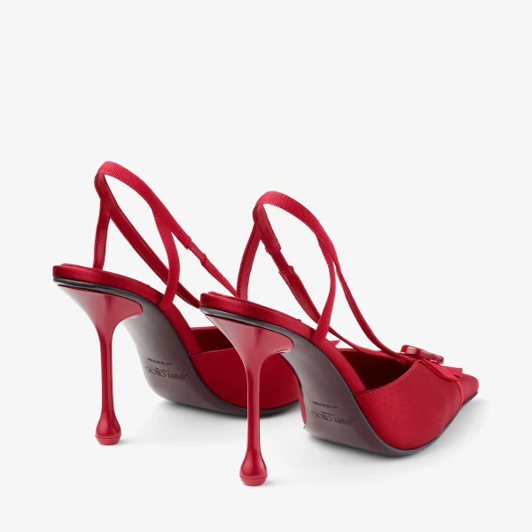 Ruby Red Jimmy Choo Faya 95 Slingbacks, view 6 | Heels