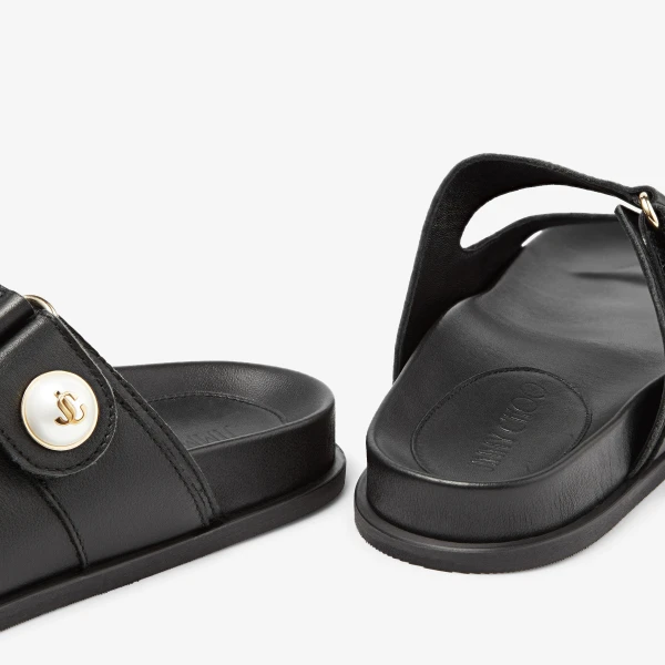 Black Jimmy Choo Fayence Sandal, view 3 | Sandals