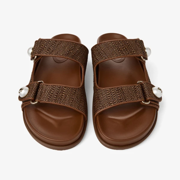 Tan Jimmy Choo Fayence Sandal, view 5 | Sandals