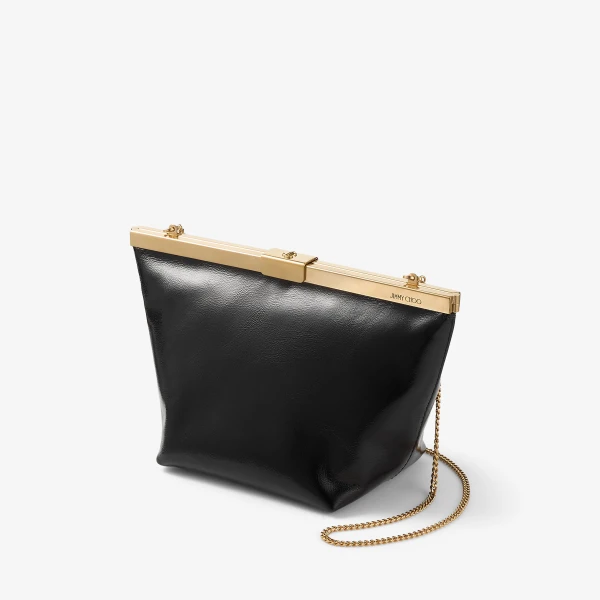 Black and Gold Jimmy Choo Ganache Clutch Bag, view 4 | Clutch Bags