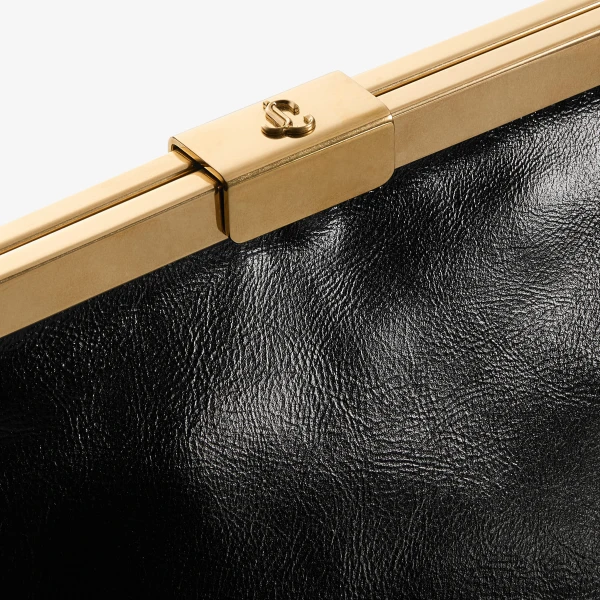 Black and Gold Jimmy Choo Ganache Clutch Bag, view 5 | Clutch Bags