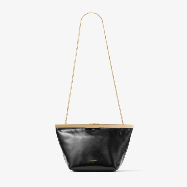 Black and Gold Jimmy Choo Ganache Clutch Bag, view 6 | Clutch Bags