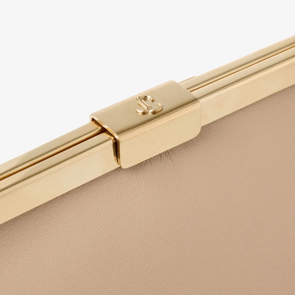 Chai and Gold Jimmy Choo Ganache Clutch Bag, view 4 | Clutch Bags